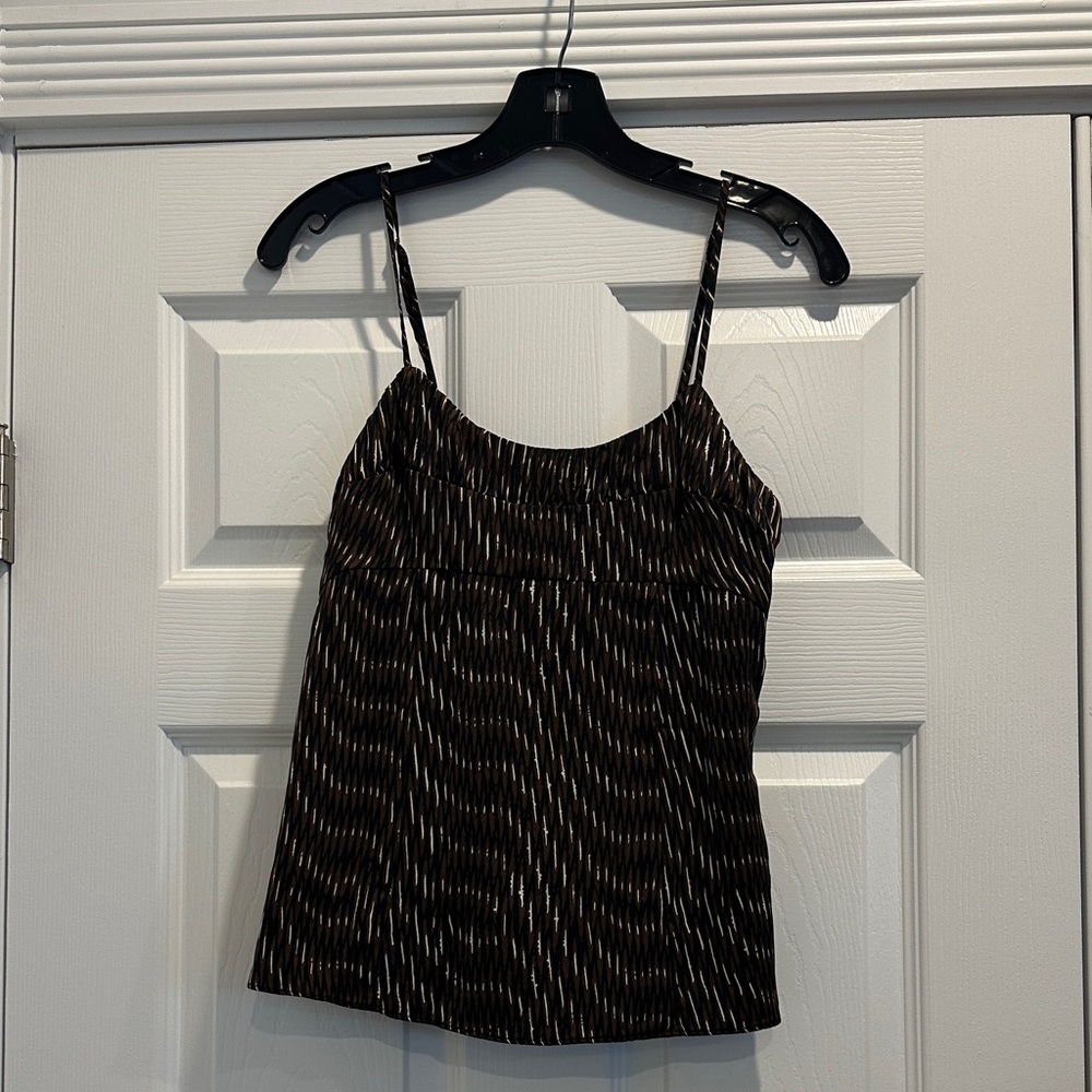 Banana Republic Brown and Black Patterned Tank top Size 4